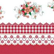 Toalha Térmica Floral Vermelho 1,40 X 30M PVC Impermeável para Mesa Plastvinil Toalha Térmica Floral Vermelho 1,40 X 30M PVC Impermeável para Mesa Plastvinil