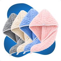 Toalha Touca De Secar Cabelo Microfibra Efeito Anti Frizz