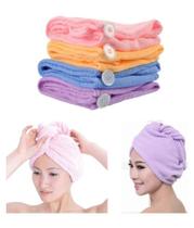 Toalha Touca De Secar Cabelo Microfibra Efeito Anti Frizz