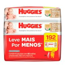 Toalha umed huggies puro natural 48un c/ 4