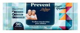 Toalha umedecida adulto prevent wipes c/50 unidades sem álcool