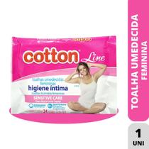 Toalha Umedecida Cotton Line Higiene Intima 24 Un
