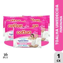 Toalha Umedecida Cotton Line Higiene Intima 24Unx36
