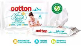 Toalha Umedecida Cotton Line Recém Nascido Care 48 Lenços
