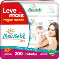 Toalha umedecida meu bebe ultra 200 unidades Toalha umedecida meu bebe ultra 200 unidades