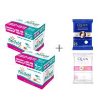 TOALHA UMEDECIDA MEU BEBE ULTRA PACK 1000 UN LEVE MAIS PAGUE MENOS 2 x 500 + QLADY INTIMA 25F + QLADY DEMAQUILANTE 25F