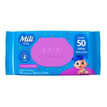 Toalha Umedecida Mili com 50 Unidades