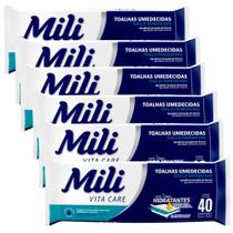 Toalha Umedecida Mili Vita Adulto 6 Pacotes com 40 unidades Total 240 Toalha Umedecida Mili Vita Adulto 6 Pacotes com 40 unidades Total 240