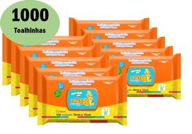 Toalha Umedecida Natural Baby 100 unid - KIT 10 PACOTES - 1000UNID