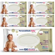 Toalha Umedecida Personalidade kit com 5 Pacotes de 100 folhas cada