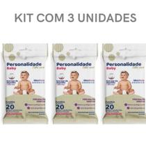 Toalha Umedecida Personalidade Pocket Com 20 Unidades - Kit com 60 lenços Toalha Umedecida Personalidade Pocket Com 20 Unidades - Kit com 60 lenços