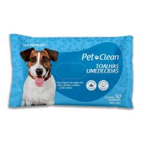 Toalha Umedecida Pet Para Cães e Gatos com 50 Unidades - Suave Fragrância - Pet Clean