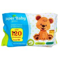Toalha Umedecida Super Baby Green com 120 unidades Folhas 20x12 cm