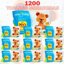 Toalha Umedecida Super Baby Green com 1200 unidades Folhas 20x12 cm