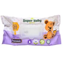 Toalha Umedecida Super Baby Green Premium com 120 unidades 20x14cm Toque Suave e Textura Super Macia