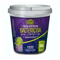 Toalha Umedecida Supply Wipes Bactericida para Superficies Protect Balde 150 Toalhas