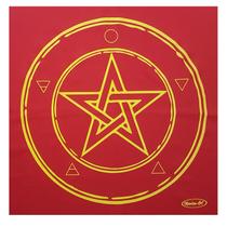 Toalha Wicca Pentagrama Toalha Tarô Vermelha com Brilho 70CM