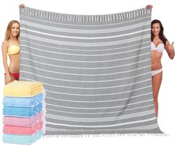 Toalha Widdonen Toalha de praia turca 216x191cm XXL Cinza