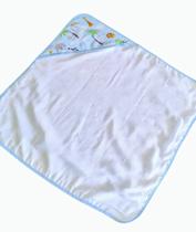 ToalhadeBanhoBebêSafariForroFraldacomCapuz70x70cm Azul