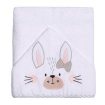 Toalhão De Banho Branco Capuz Bordado Coelhinha Papi Toalhão De Banho Branco Capuz Bordado Coelhinha Papi