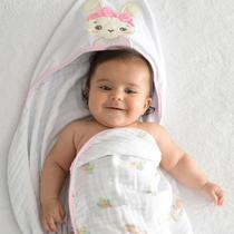 Toalhão Soft Baby Joy Coelhinha - 3 Camadas de Fralda