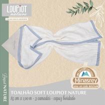 Toalhão Soft Loupiot Nature Azul - Tecido 100% Algodão com Capuz