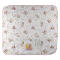 Toalhão Soft Mais com 3 Camadas de Fraldas Estampada com Capuz Bordado