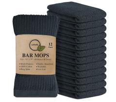 Toalhas Bar Mop Softolle 100% algodão, 16x19 cm, pacote com 12, cinza