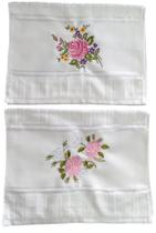 Toalhas Bordadas de Mão (lavabo) com lindos motivos florais. Conjunto de 2 peças com bordados. - Dohler