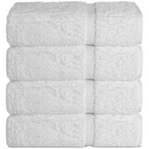 Toalhas: Chakir, roupa de cama turca, 100% algodão, 4 peças de banho, branca Toalhas: Chakir, roupa de cama turca, 100% algodão, 4 peças de banho, branca