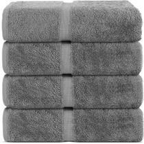 Toalhas Chakir Turkish Linens 100% algodão 4 toalhas de banho cinza