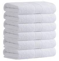 Toalhas de banho Aibaser Natural Ultra Absorbent, conjunto de 6 peças, branco