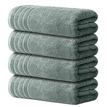 Toalhas de banho Avalon Toalhas, conjunto de 4 toalhas altamente macias, 30x150cm, cinza claro