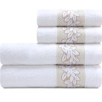 Toalhas de Banho e Rosto 100% Algodão Kit com 4 peças Karsten Provence