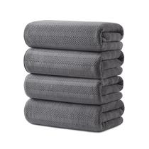 Toalhas de Banho ecolook 79x160 cm Microfibra Kit com 4 Cinza Escuro Toalhas de Banho ecolook 79x160 cm Microfibra Kit com 4 Cinza Escuro