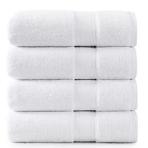 Toalhas de banho LANE LINEN extra grandes, 100% algodão, branco, conjunto de 4 peças