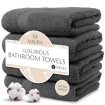 Toalhas de banho MAURA Grey Turk Cotton Luxury Set of 4