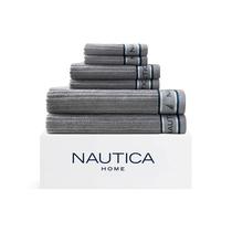 Toalhas de banho Nautica, algodão macio e absorvente, 6 peças Signature Grey