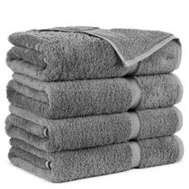 Toalhas de banho turcas de algodão Towel Bazaar Premium (4 peças, cinza)
