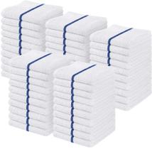 Toalhas de bar YRALY 100% algodão, 40x48cm, listras azuis, pacote com 50