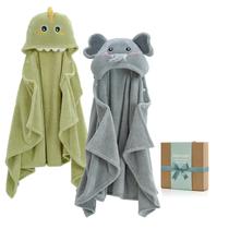 Toalhas de Bebê com Capuz Momcozy - Pacote com 2 Unidades de Lã Coral