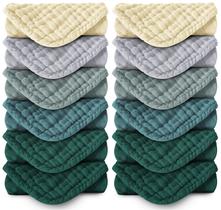 Toalhas de bebê MOON PARK, pacote com 12, 30x30 cm, musselina de algodão