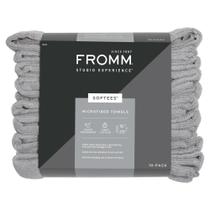 Toalhas de cabelo de salão da Softees Microfiber 16x29cm, cinza, 10 unidades