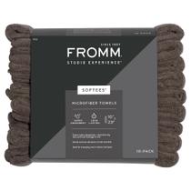 Toalhas de cabelo de salão da Softees Microfiber 16x29cm, marrom, 10 unidades