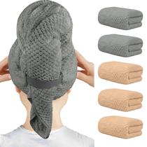 Toalhas de cabelo HOMEXCEL Microfiber, pacote com 5, supermacias, 100x50cm