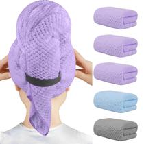 Toalhas de cabelo HOMEXCEL Microfiber, pacote com 5, supermacias, 100x50cm