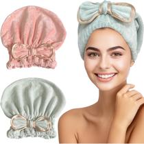 Toalhas de cabelo Jseng Microfiber para mulheres, 2 pacotes