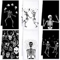 Toalhas de cozinha Bencailor, 6 peças, Halloween Skull, 40x60 cm Toalhas de cozinha Bencailor, 6 peças, Halloween Skull, 40x60 cm