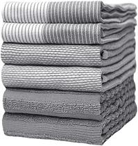 Toalhas de cozinha Bumble Towels Premium 20x28cm, pacote com 6, cinza