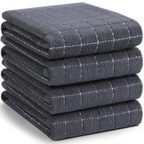 Toalhas de cozinha Homaxy 100% algodão Terry Dark Grey 50x70cm 4P